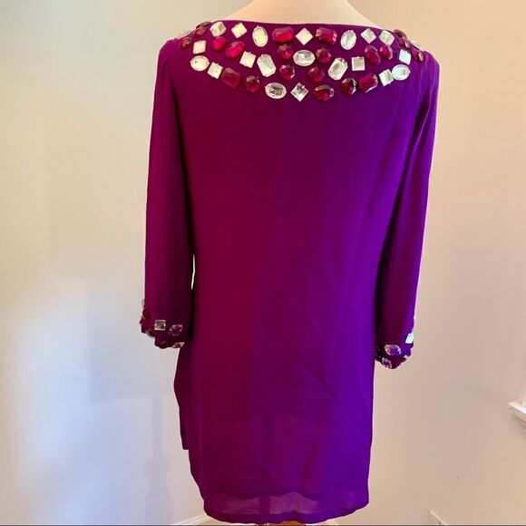 Roberta Freymann 100% Silk Purple Shift Dress Sz M - Picture 4 of 7